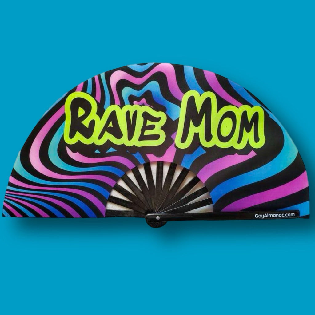 Rave Mom Bamboo Festival Fan LGBTQ Accessories Gay Almanac