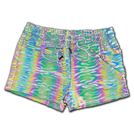 The Zaddy Shorts - Rainbow Reflective Zebra