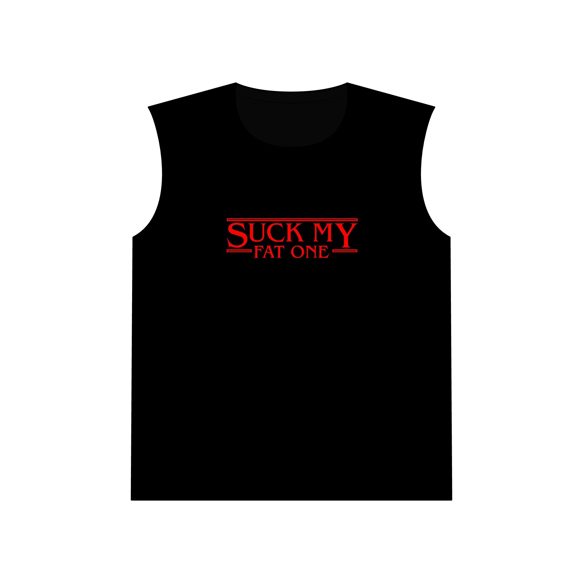 Muscle Tank — "Suck My" Red Retro Horror Style