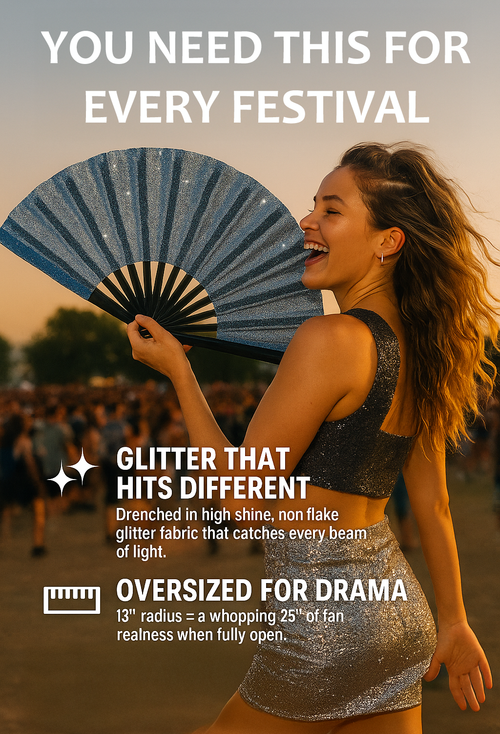 NEW Glitter Fans with Matching Fan Holsters
