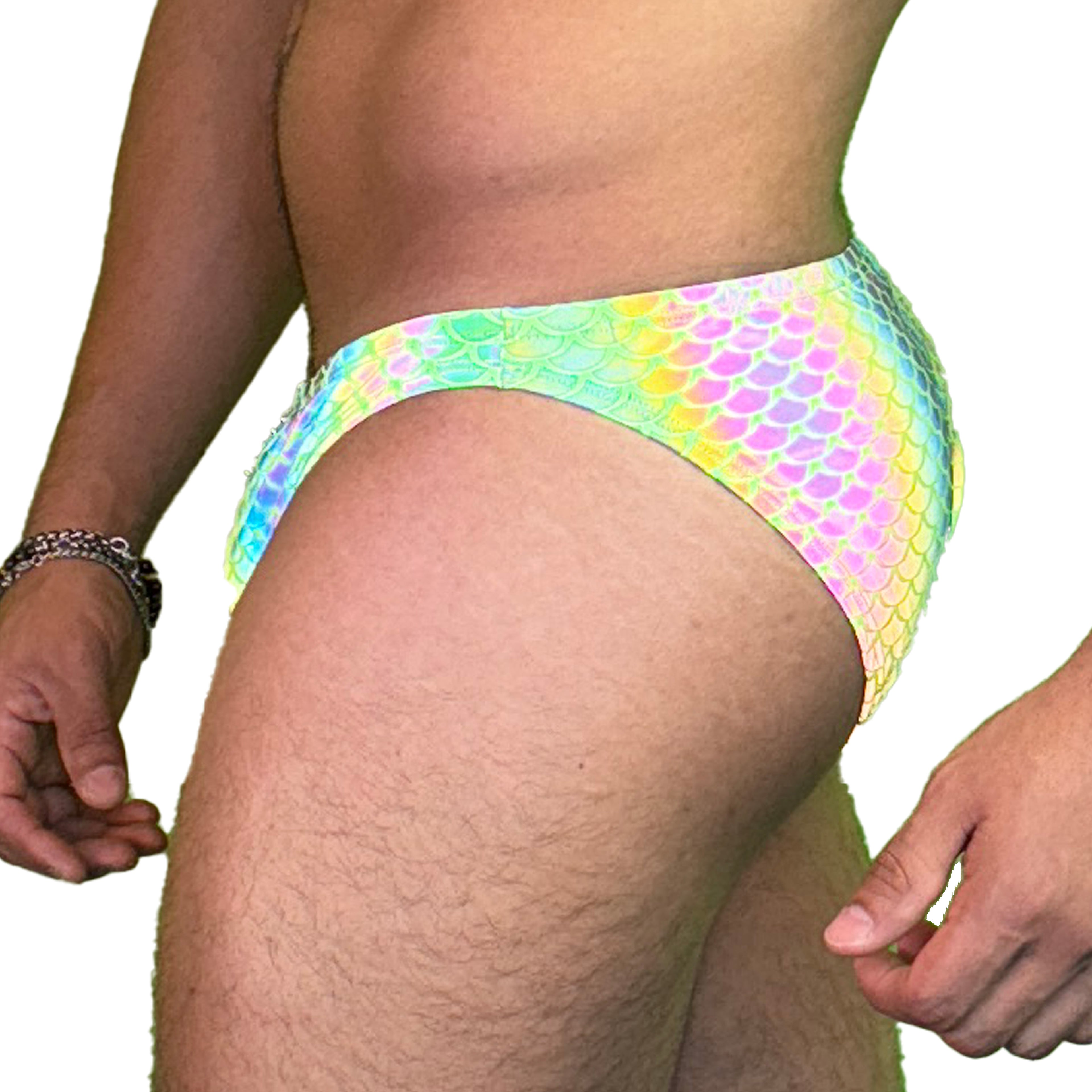 Party Bottoms - UV Green Mermaid Bikini Cut Party & Swim Brief