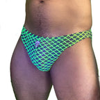 Party Bottoms - UV Green Mermaid Bikini Cut Party & Swim Brief