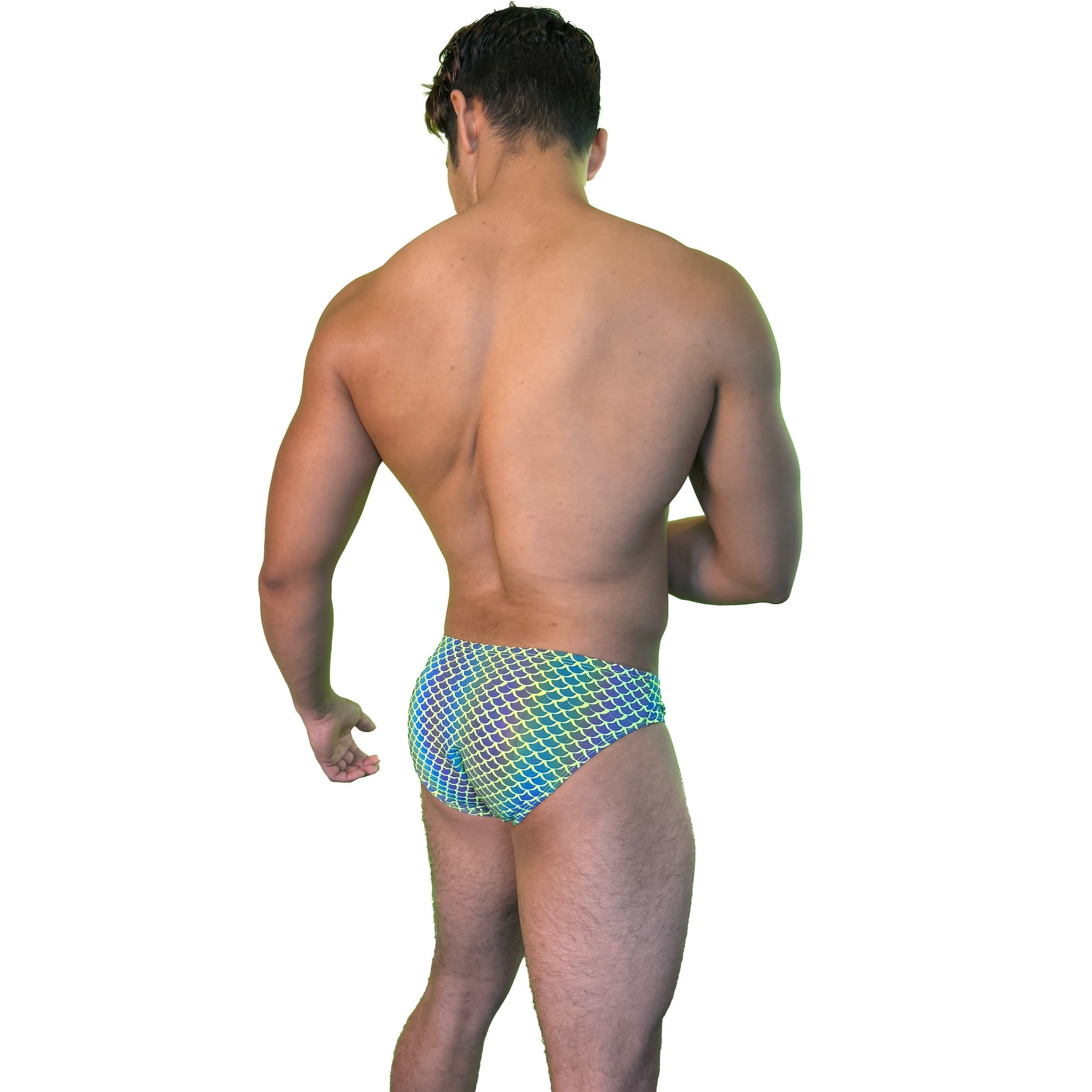 Party Bottoms - UV Green Mermaid Classic Cut Party & Swim Brief