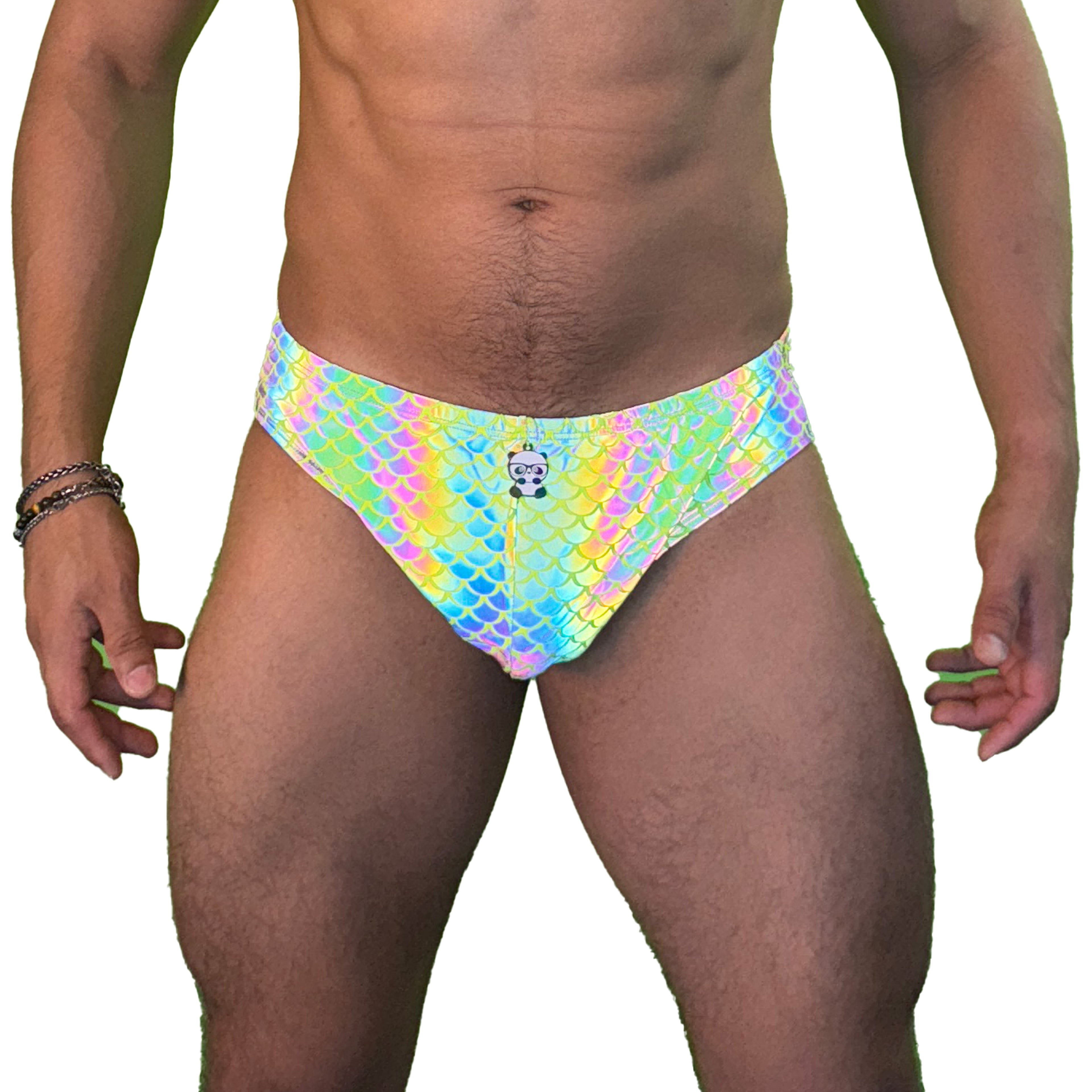 Party Bottoms - UV Green Mermaid Classic Cut Party & Swim Brief