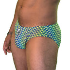 Party Bottoms - UV Green Mermaid Classic Cut Party & Swim Brief