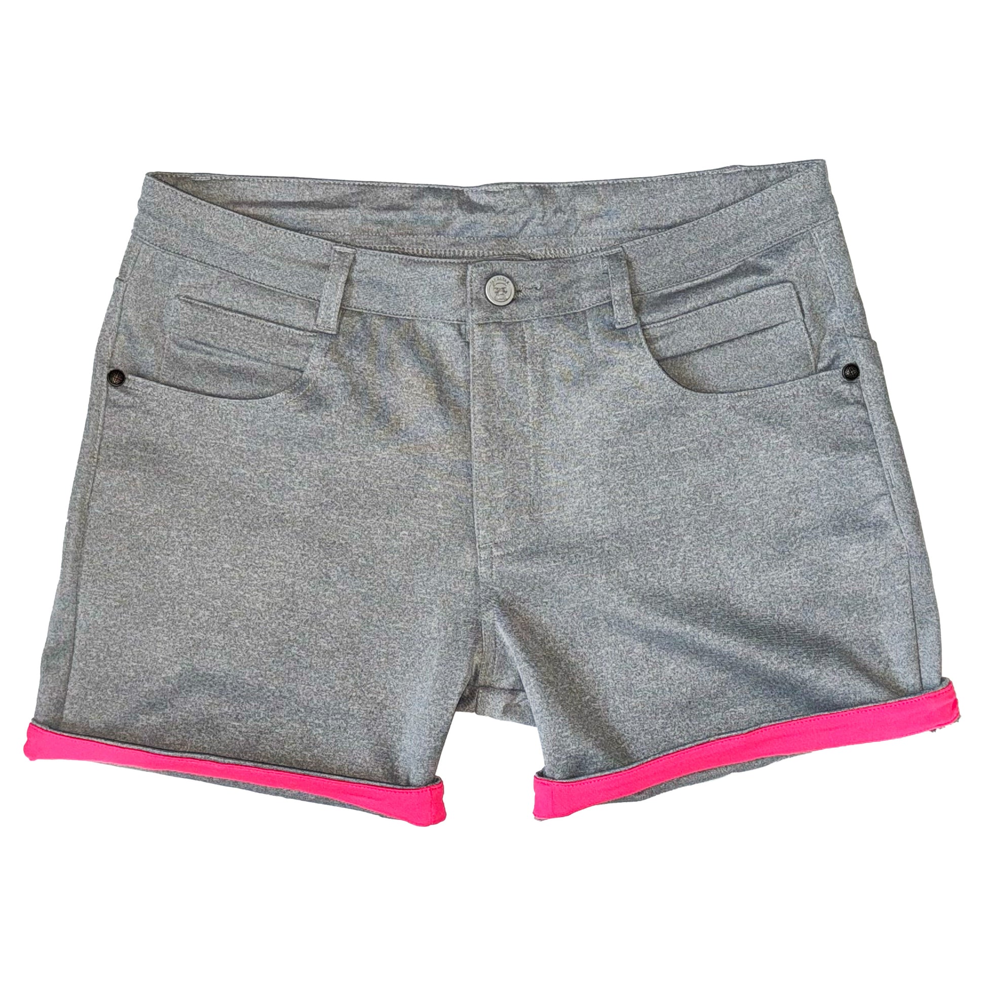 Light Grey-Hot Pink Huggers 5-in Inseam Shorts