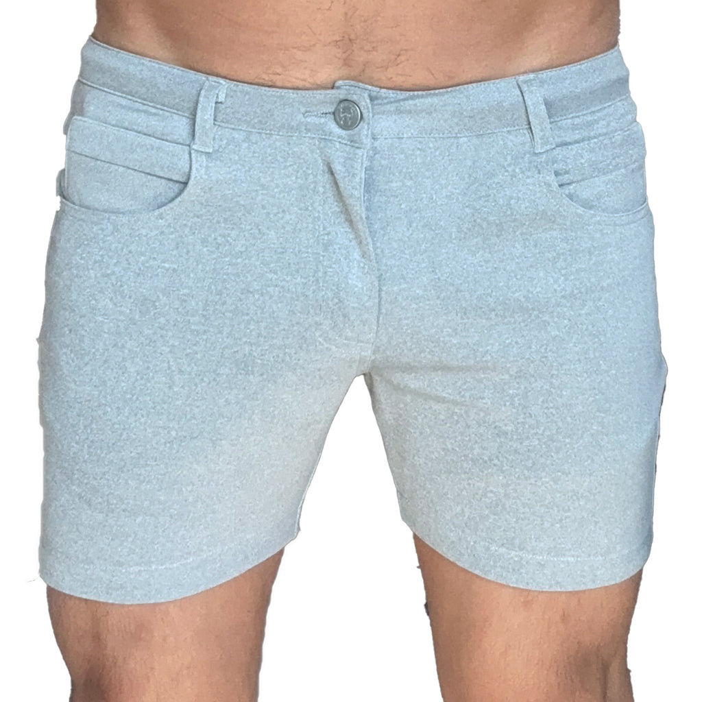 Light Grey-Hot Pink Huggers 5-in Inseam Shorts