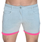 Light Grey-Hot Pink Huggers 5-in Inseam Shorts