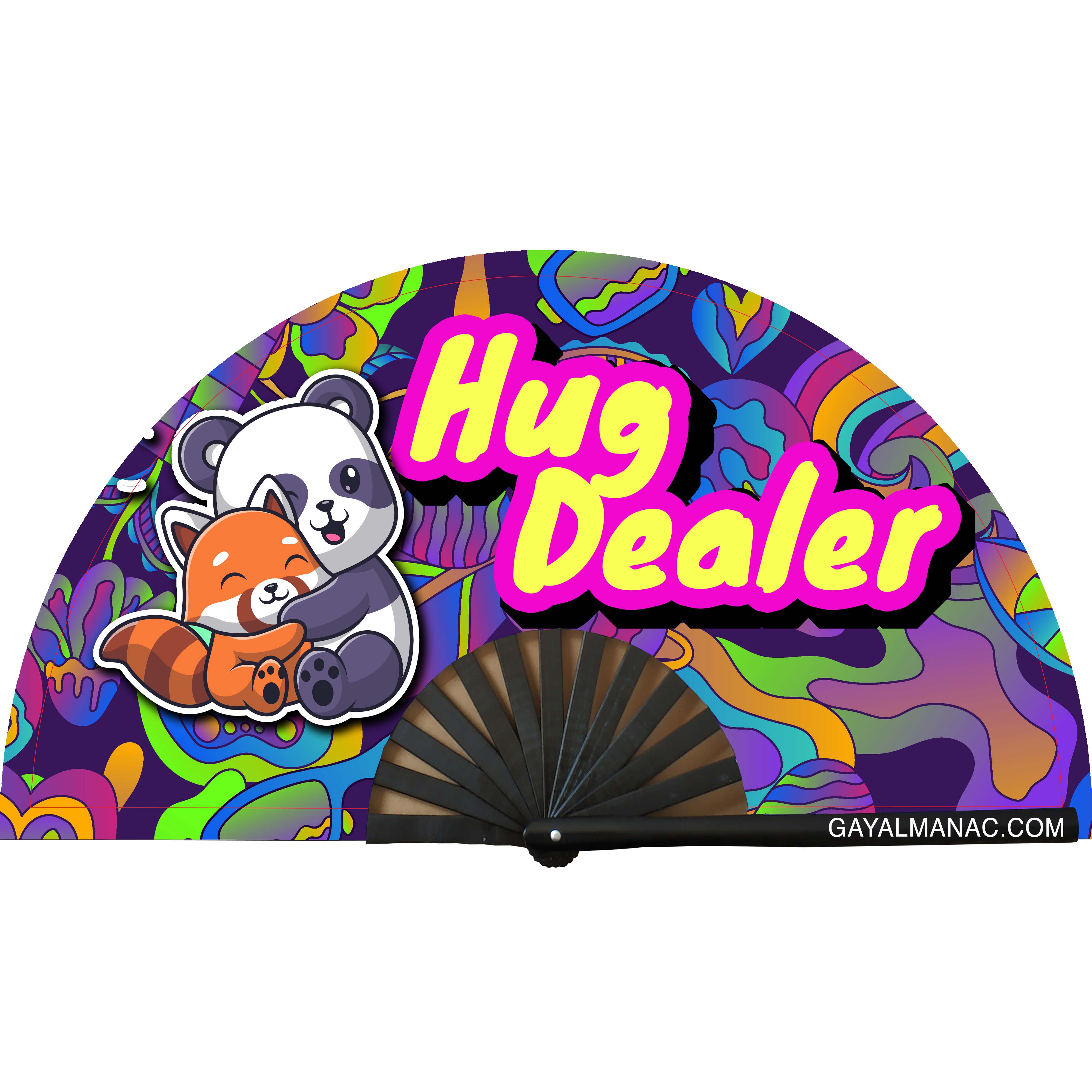 Hug Dealer Fan | Funny Bamboo Rave Fan for Festivals โ Gay Almanac
