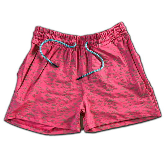 UV Pink Neon Flash Reflective Triangles Weekender Shorts