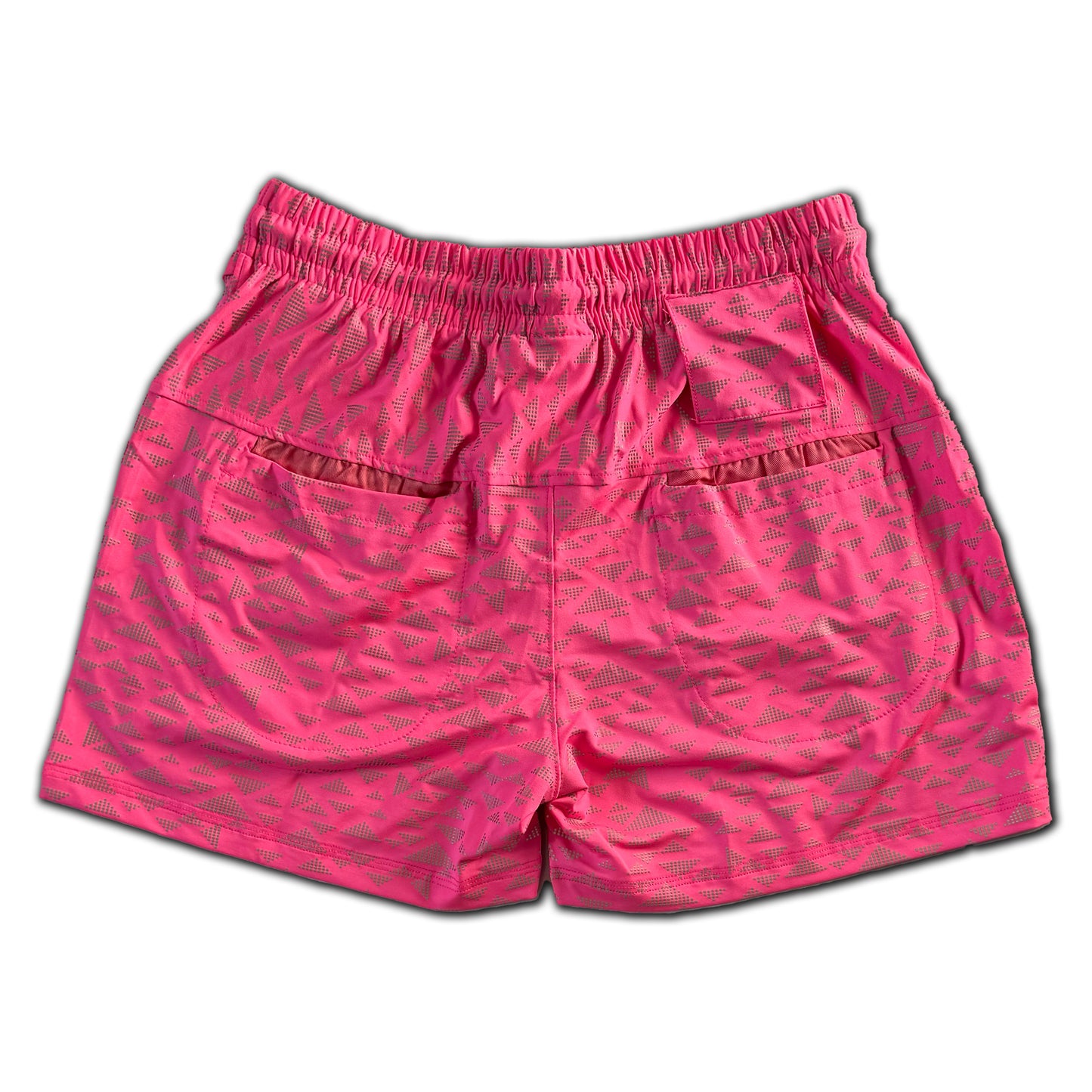 UV Pink Neon Flash Reflective Triangles Weekender Shorts