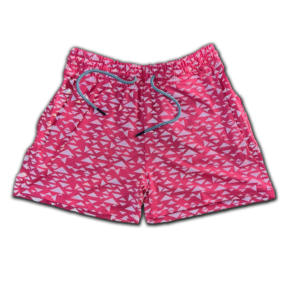 UV Pink Neon Flash Reflective Triangles Weekender Shorts