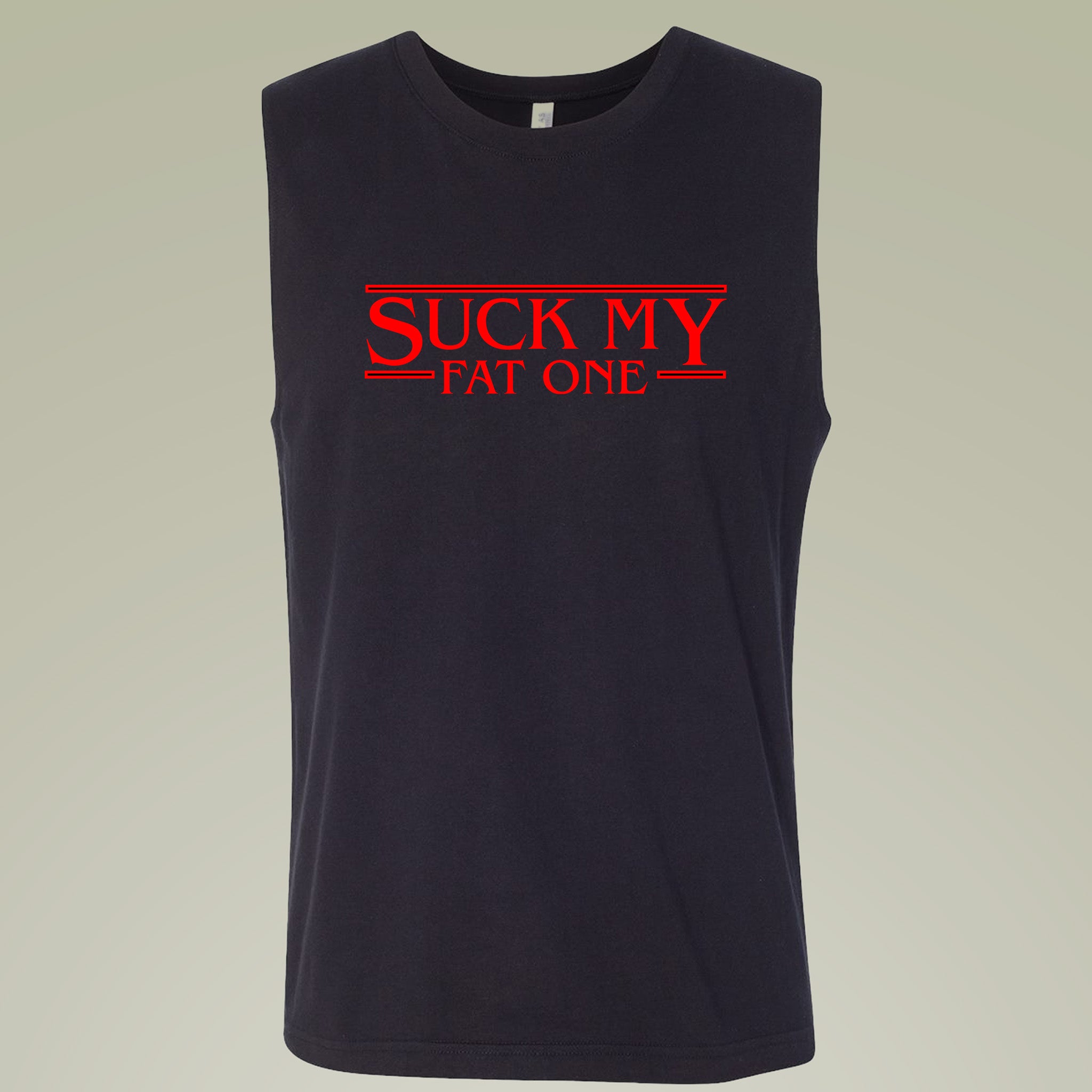Muscle Tank — "Suck My" Red Retro Horror Style