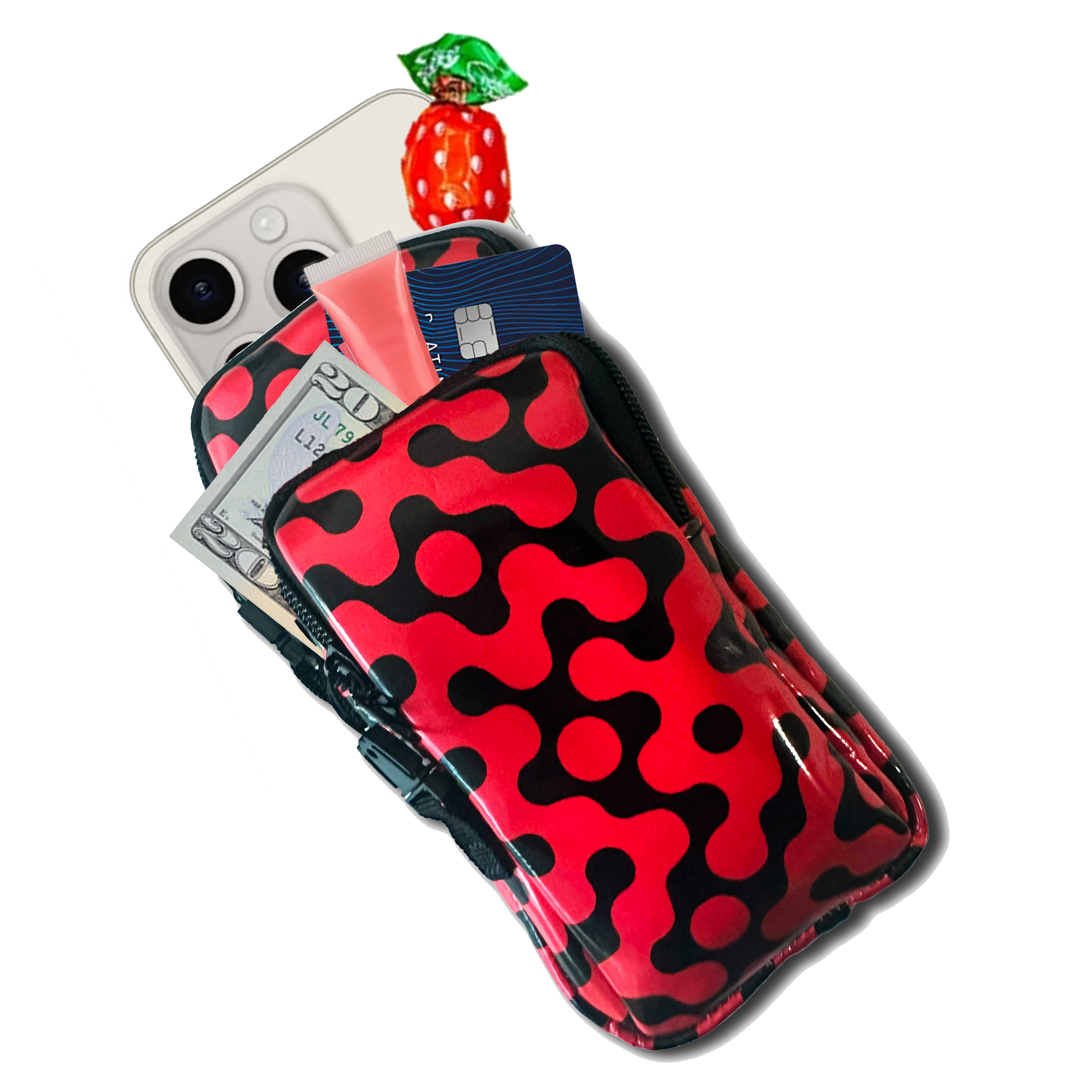 Anti-Theft Phone Bag - The RED Vers Murse Collection - Full Bundle w/ Green Spirals LED Belt Anti-Theft Phone Bag - The RED Vers Murse Collection - Full Bundle w/ Green Spirals LED Belt