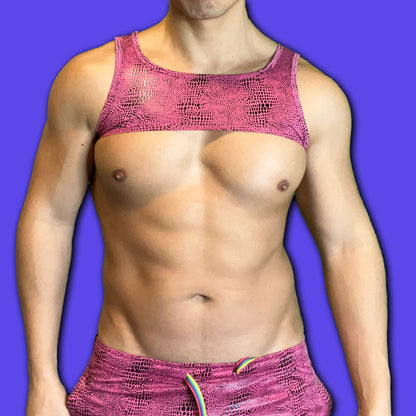 Fashion Harness - Electric Pink Snakeskin