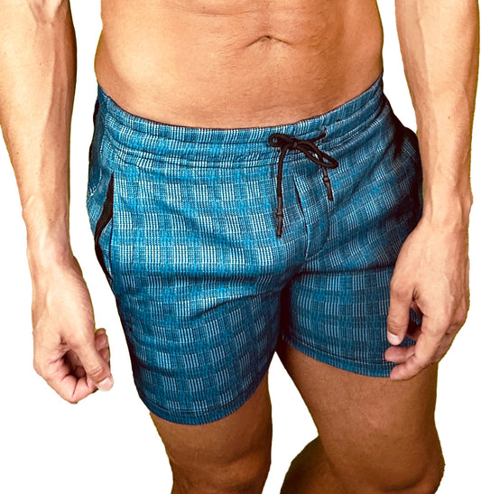 Blue Plaid Weekender Shorts